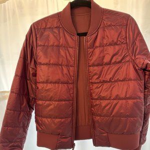 lululemon quilted reversible bomber jacket - Size 8 - Maroon